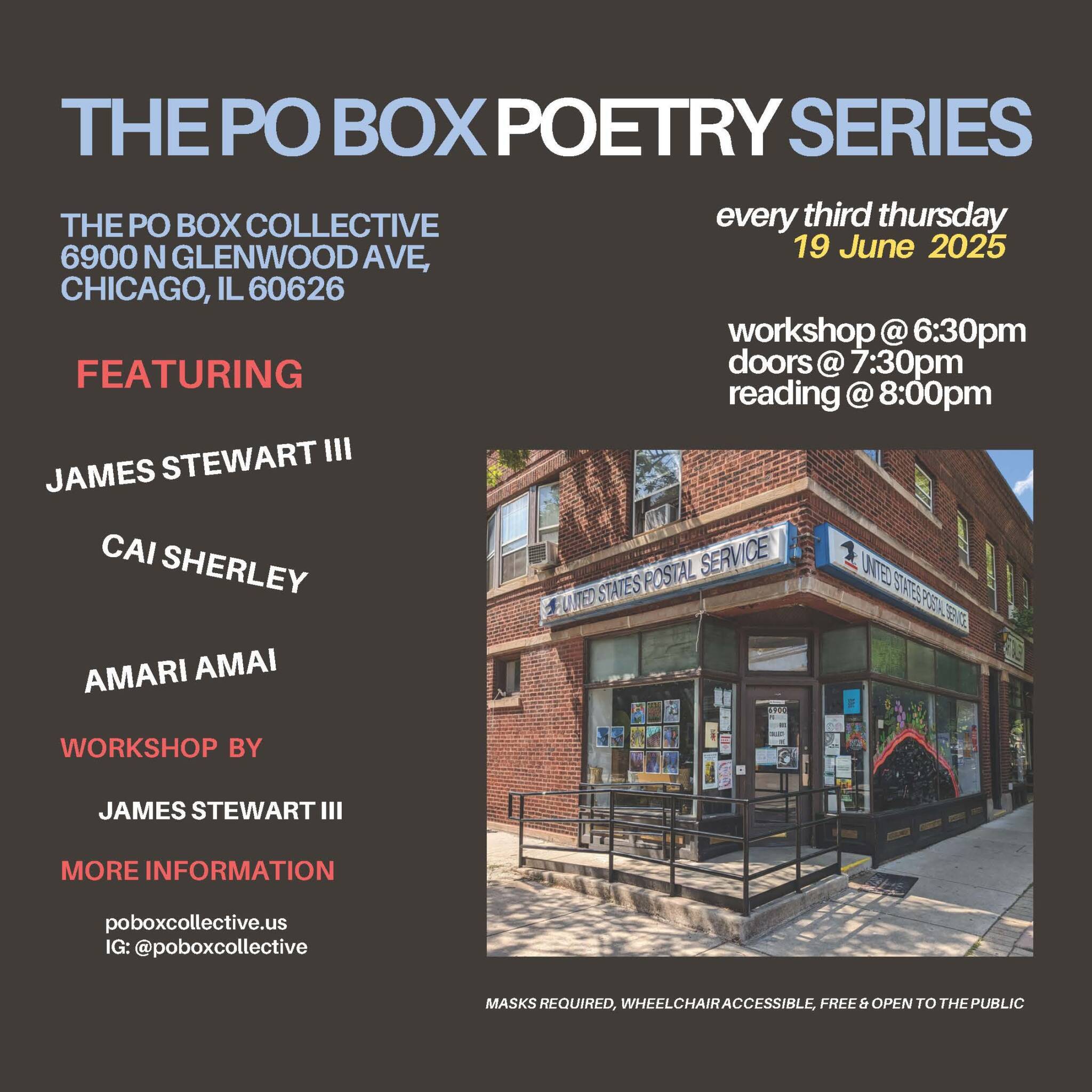 PO Box Poetry Series Reading, Writing Workshop & Potluck