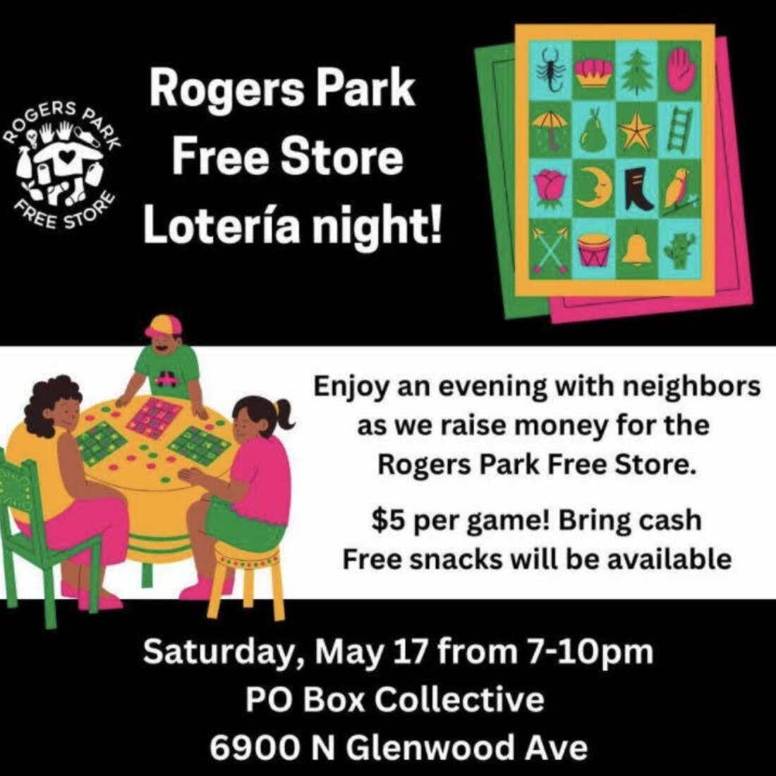 Rogers Park Free Store Lotería Night!