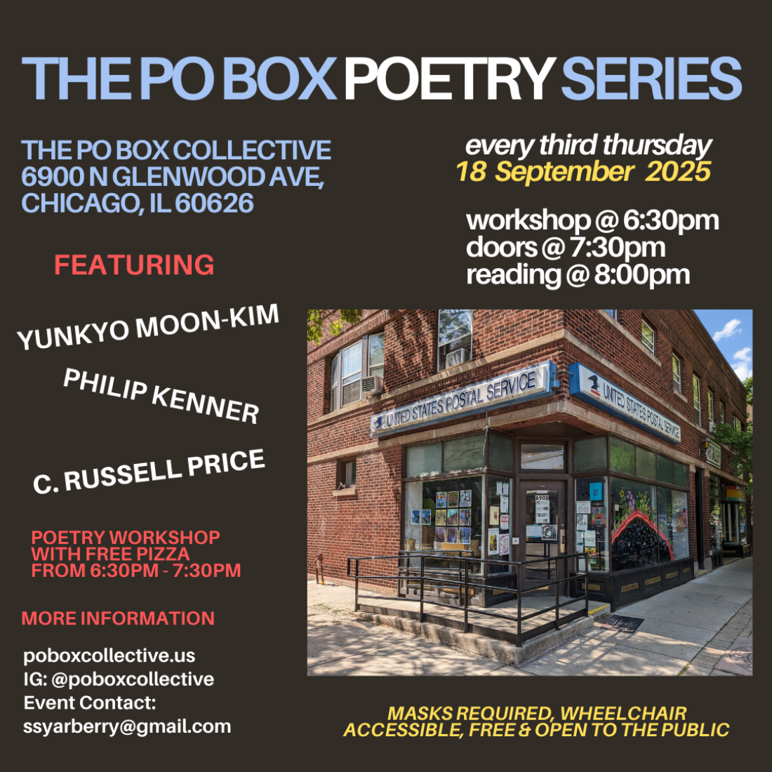 PO Box Poetry Series Reading, Writing Workshop & Potluck