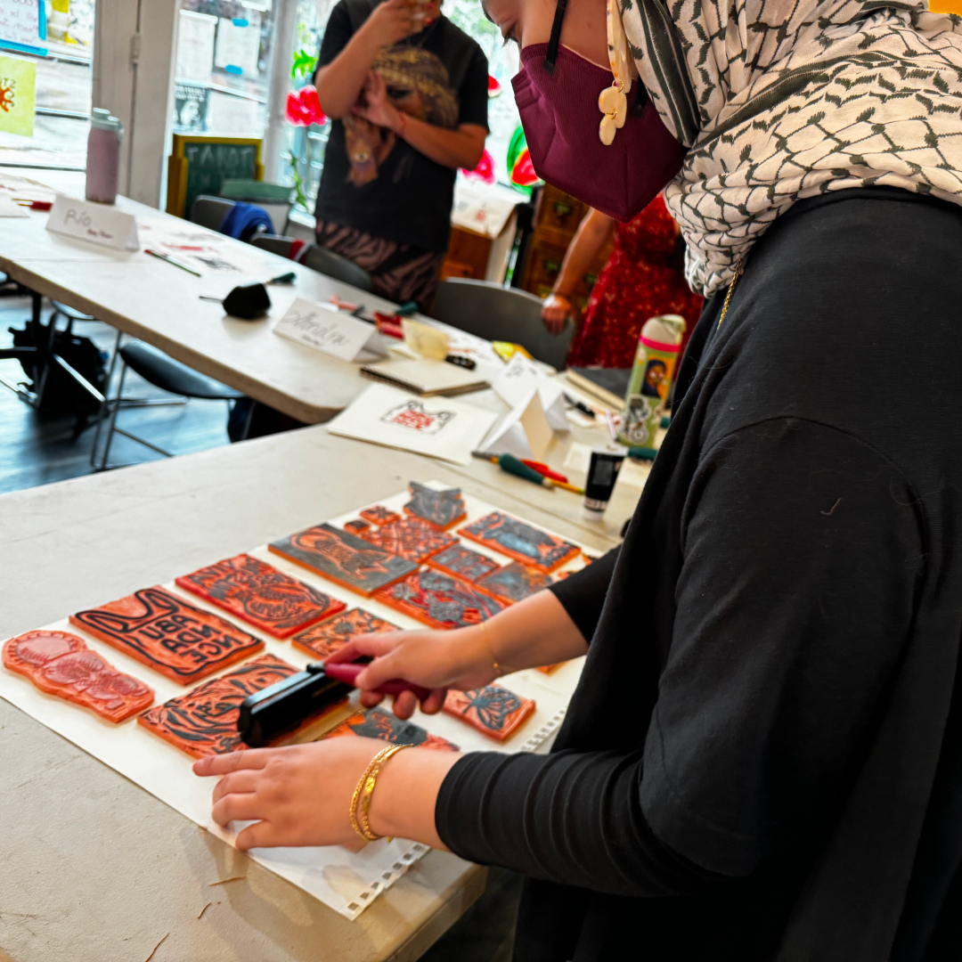 Linocut Workshop with Yasmeen